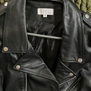Vintage Barneys New York Black Leather Biker Jacket